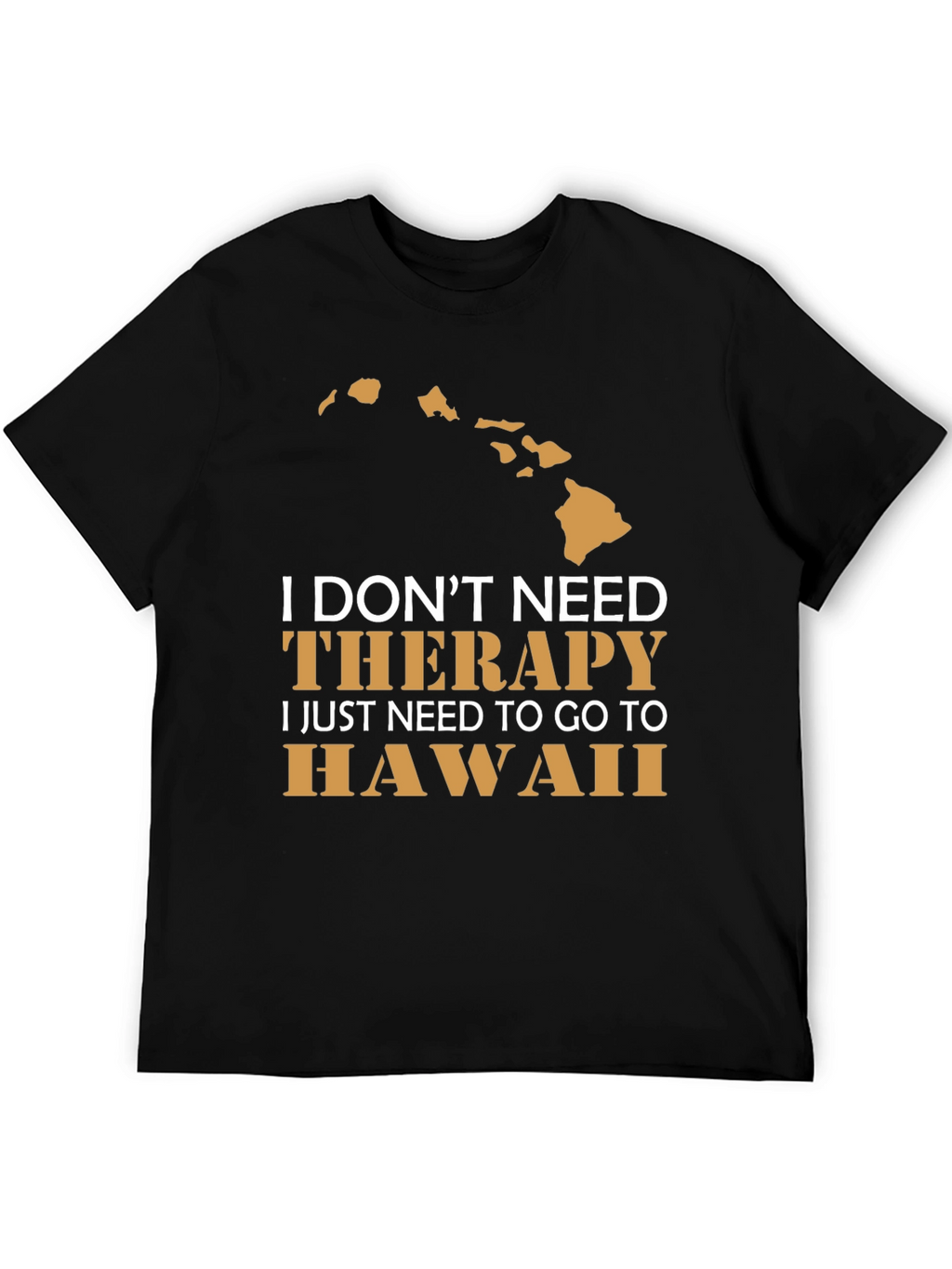 Hawaii Therapy T-Shirt Mens Black Graphic Tee