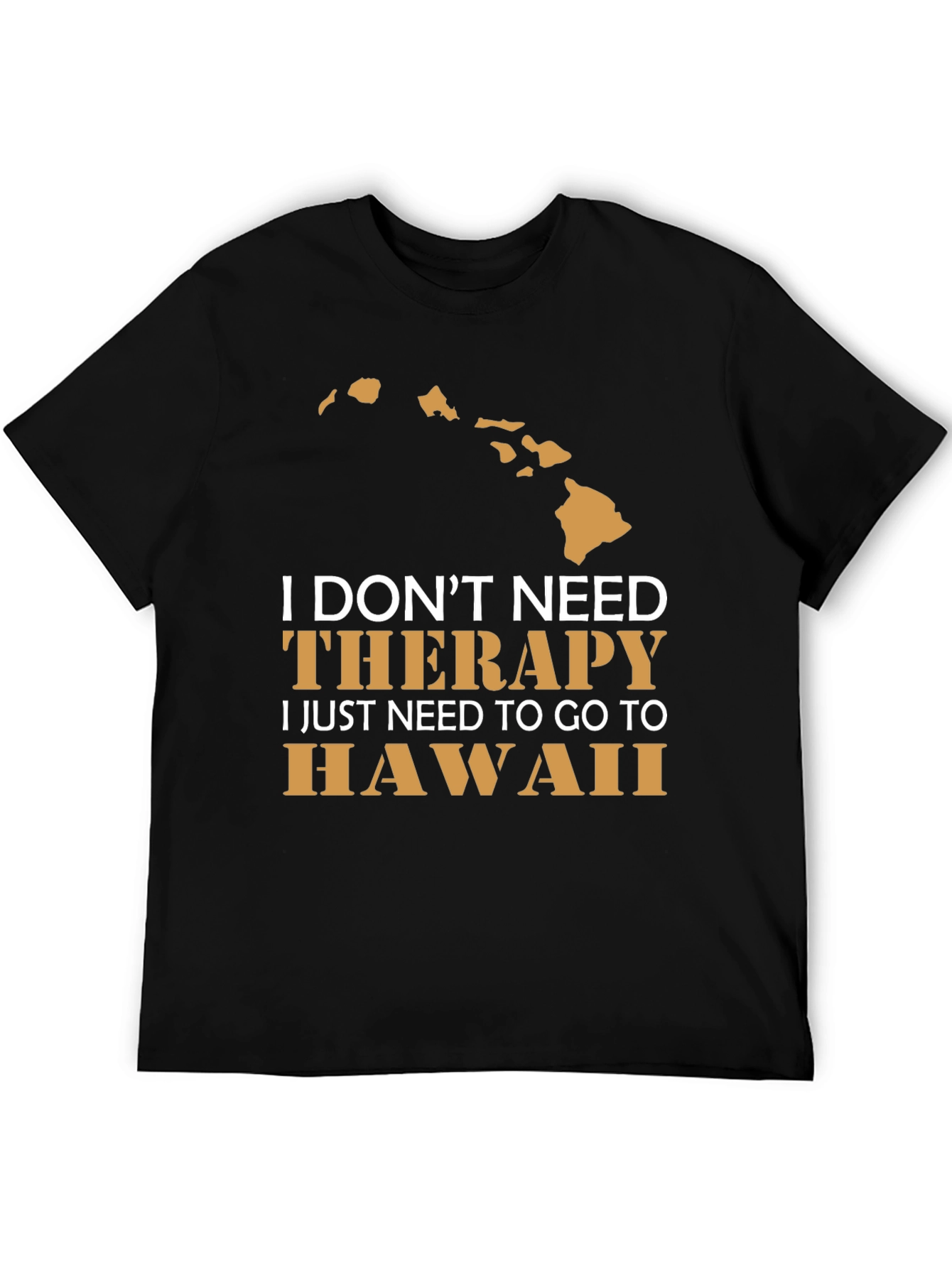 Hawaii Therapy T-Shirt Mens Black Graphic Tee