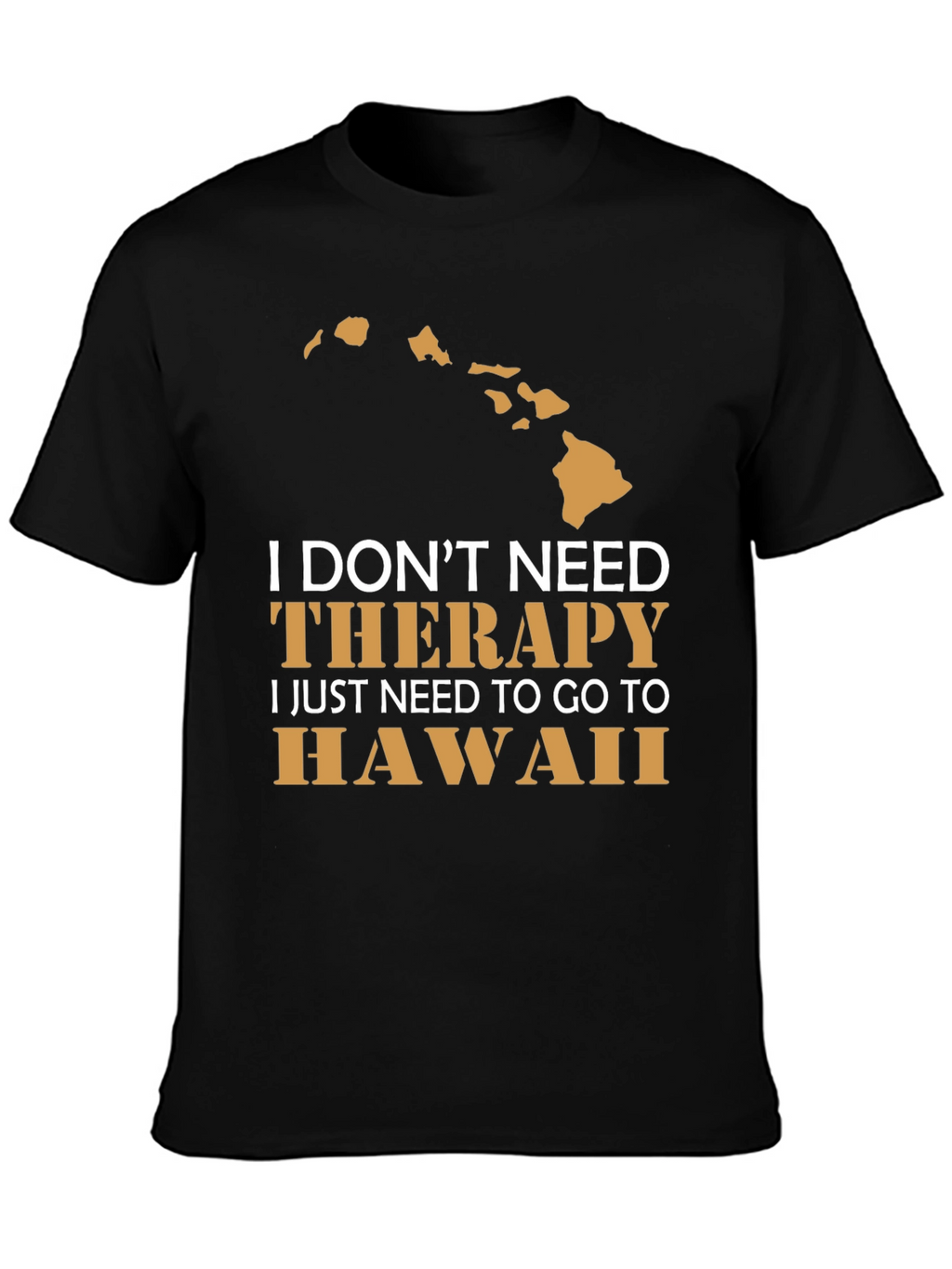 Hawaii Therapy T-Shirt Mens Black Graphic Tee