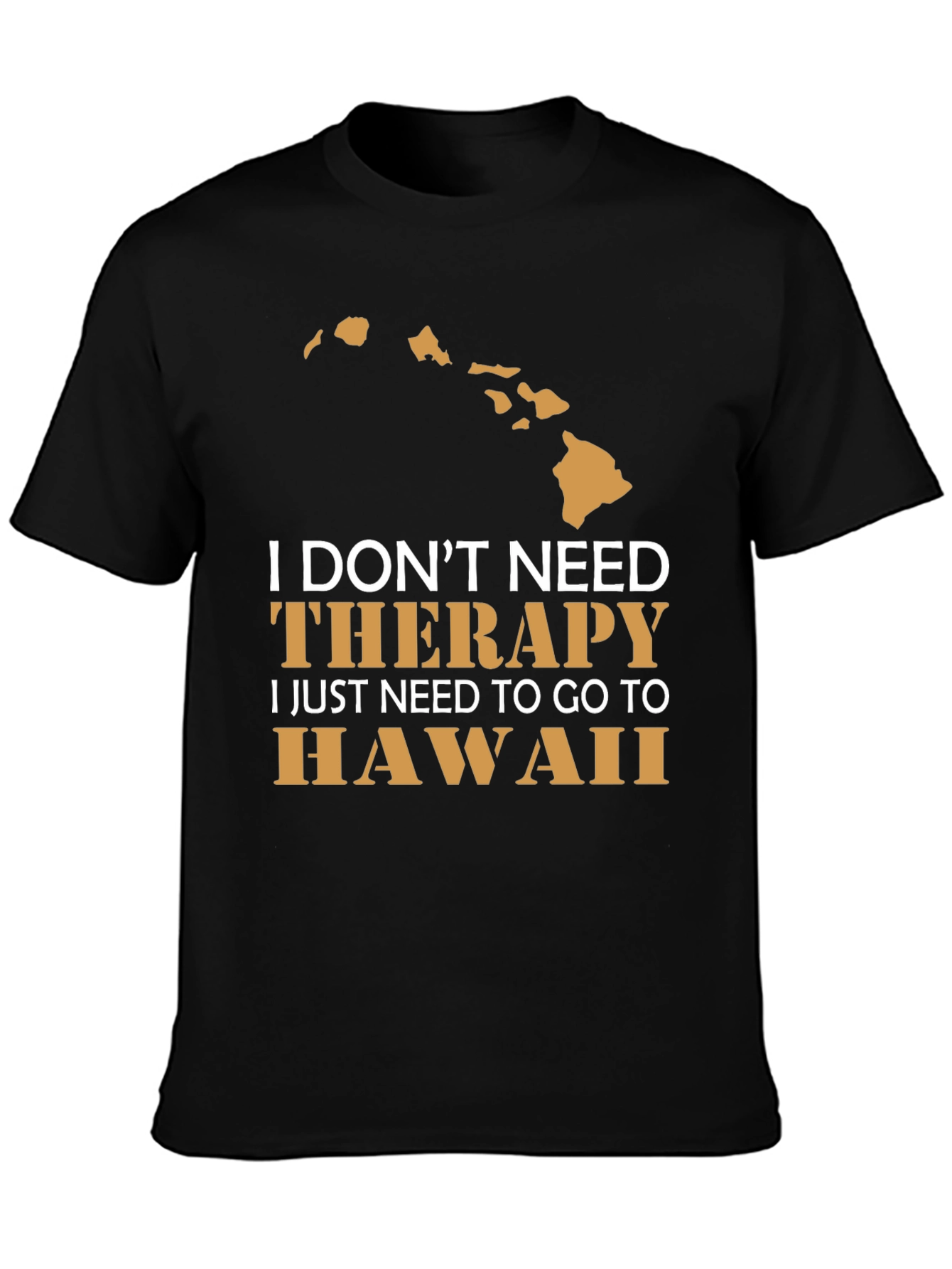 Hawaii Therapy T-Shirt Mens Black Graphic Tee