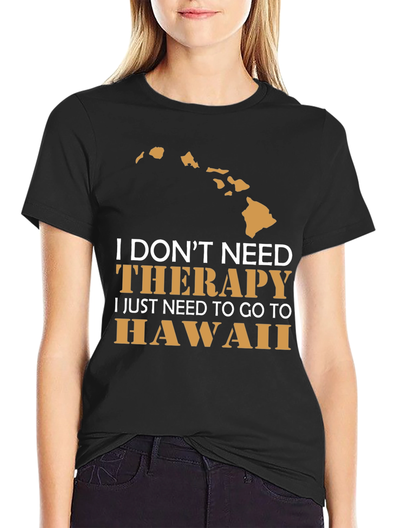 Hawaii Therapy T-Shirt Mens Black Graphic Tee