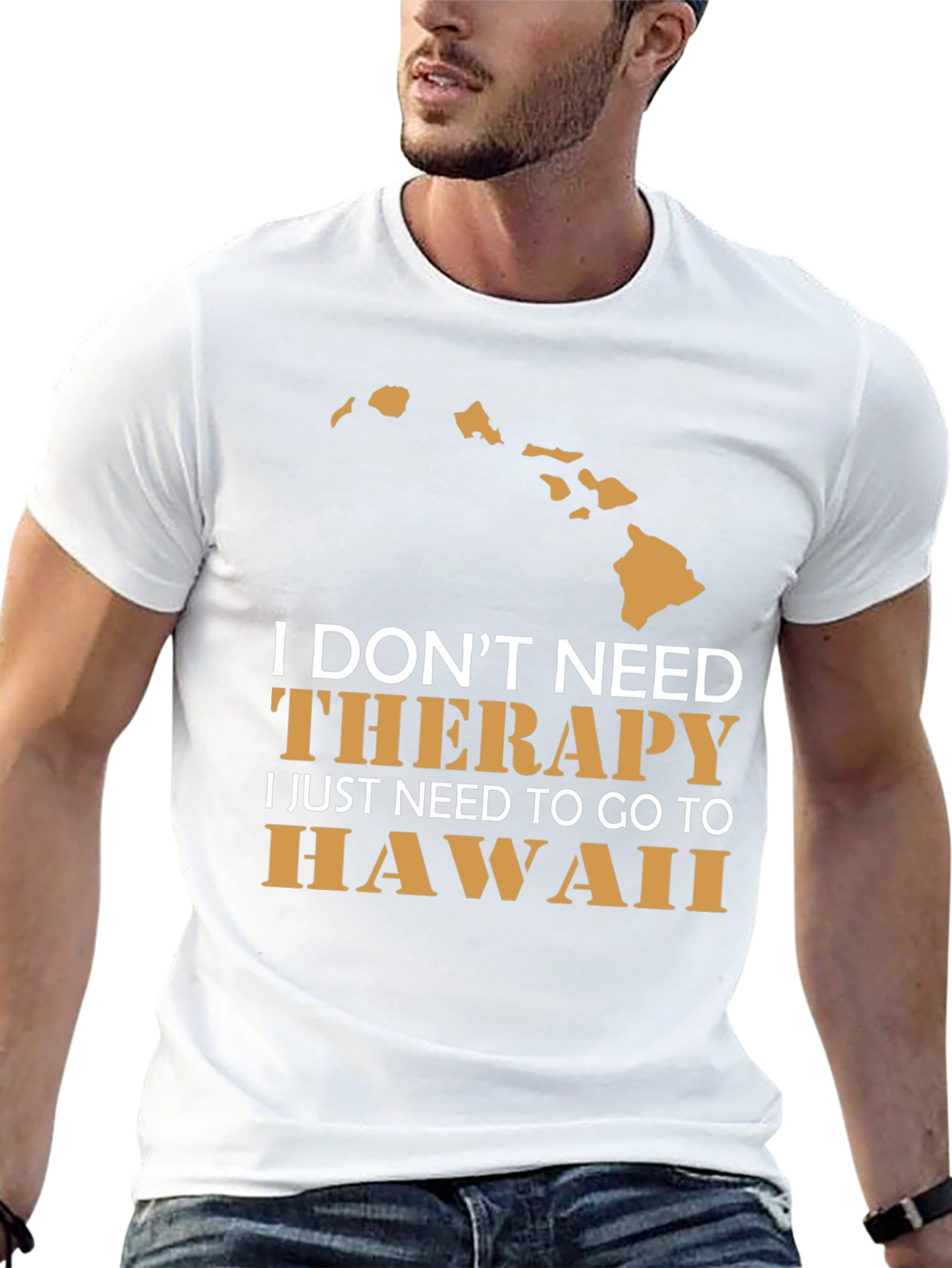 Hawaii Therapy T-Shirt Mens Black Graphic Tee