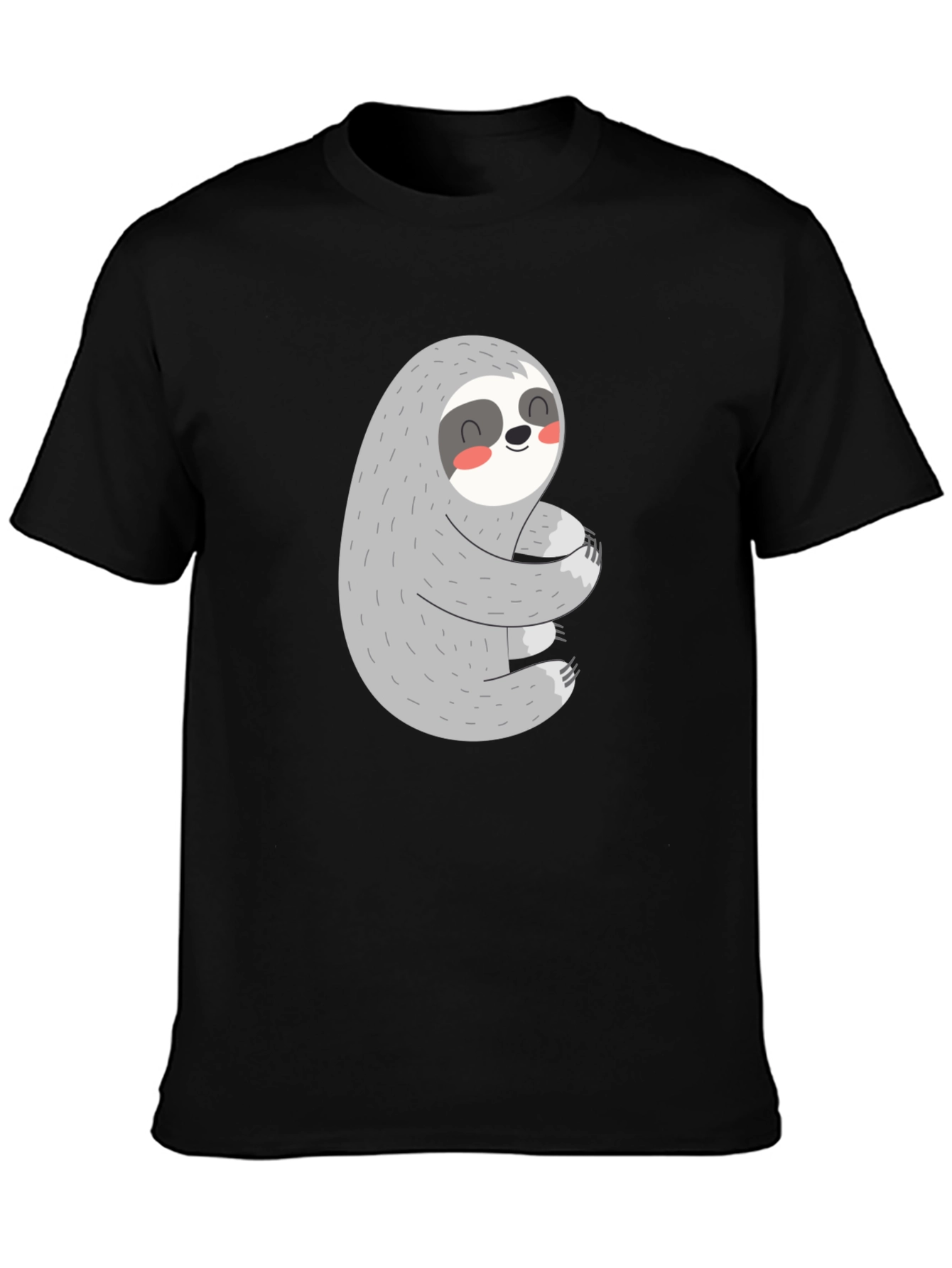 Cute Sloth Hugs T-Shirt - Black