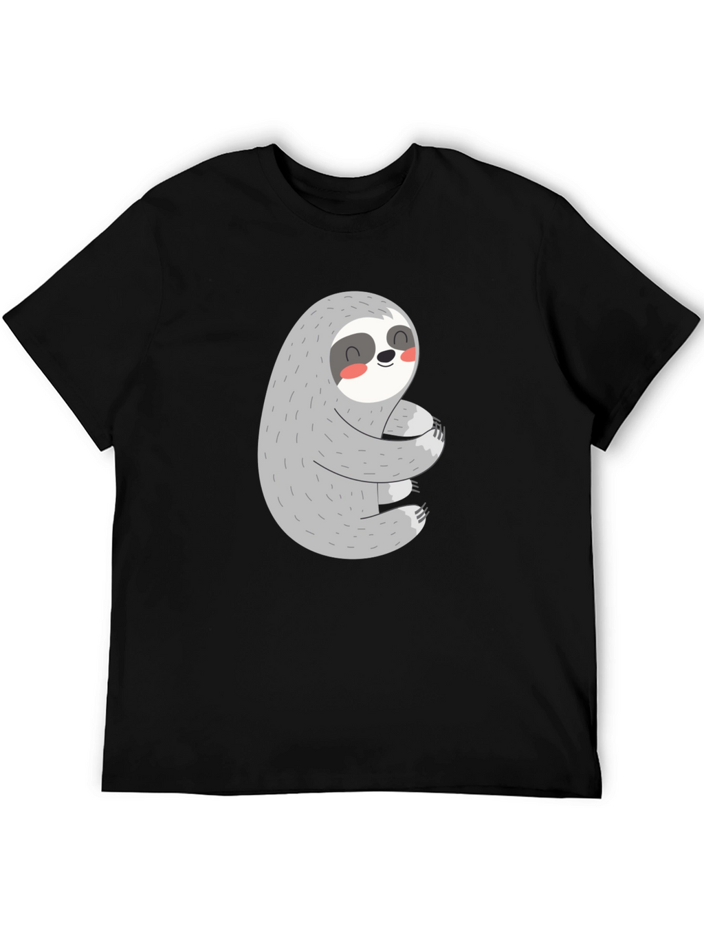 Cute Sloth Hugs T-Shirt - Black