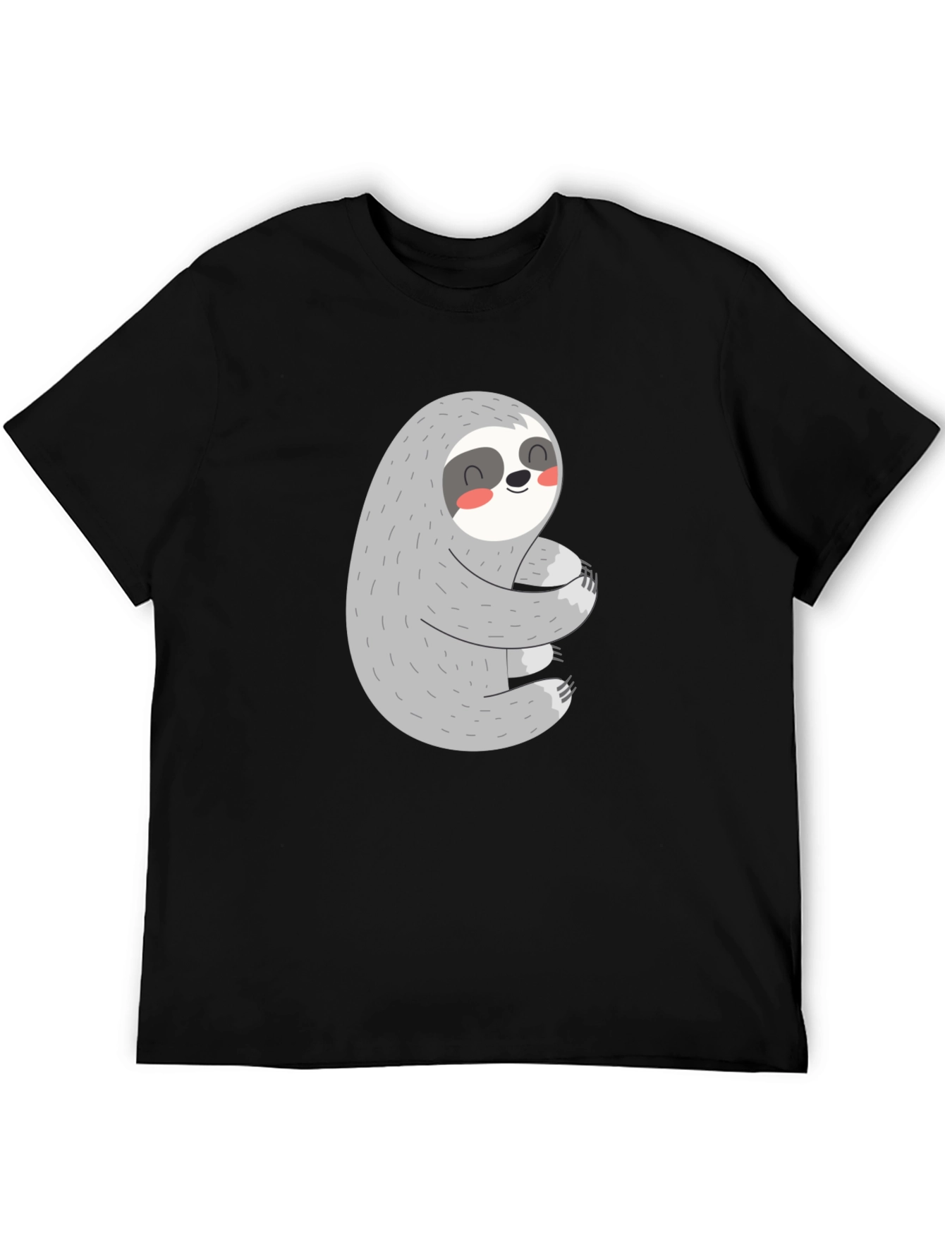 Cute Sloth Hugs T-Shirt - Black