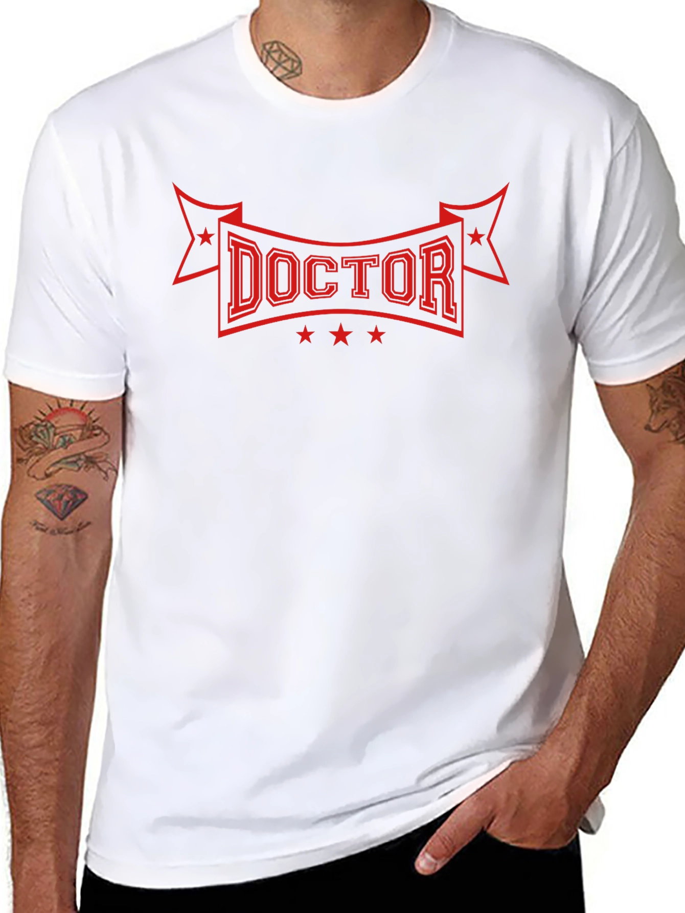 Doctor T-Shirt - Red Graphic Print