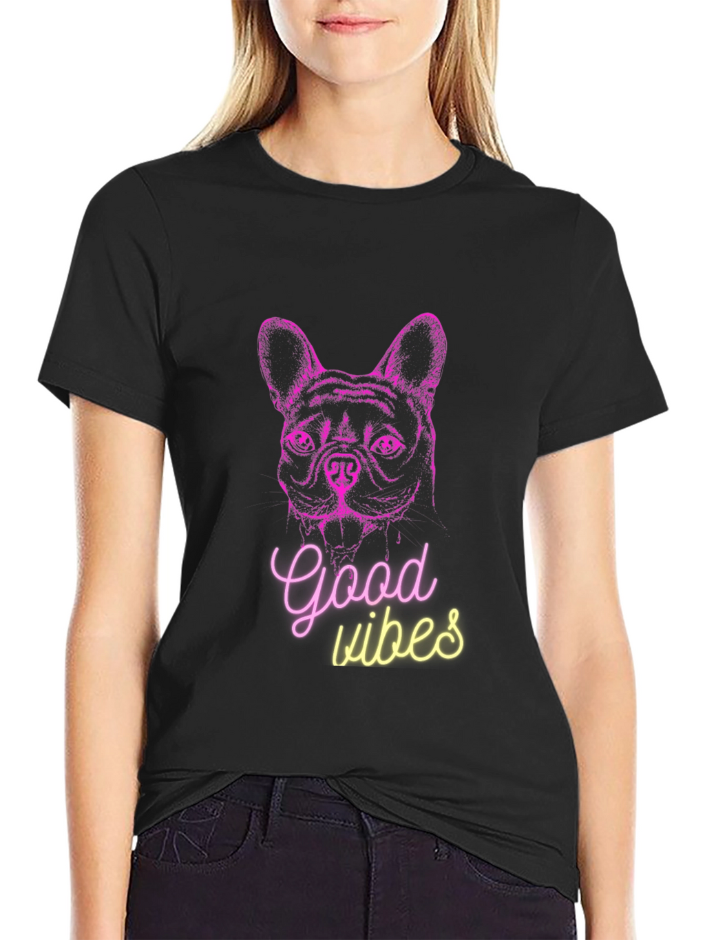 Good Vibes Dog Graphic T-Shirt