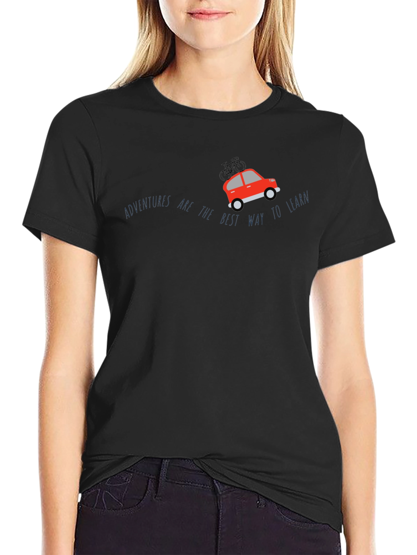 Adventure Awaits Graphic Tee - Stylish Black T-Shirt