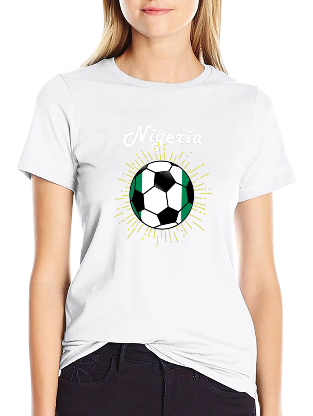 Nigeria Soccer Ball T-Shirt - Black
