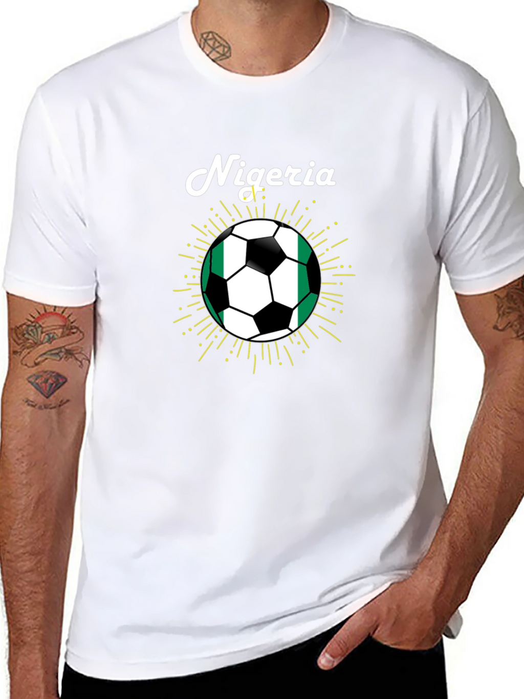 Nigeria Soccer Ball T-Shirt - Black