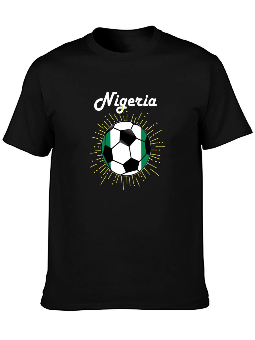 Nigeria Soccer Ball T-Shirt - Black