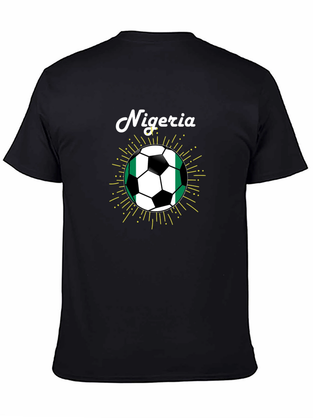 Nigeria Soccer Ball T-Shirt - Black
