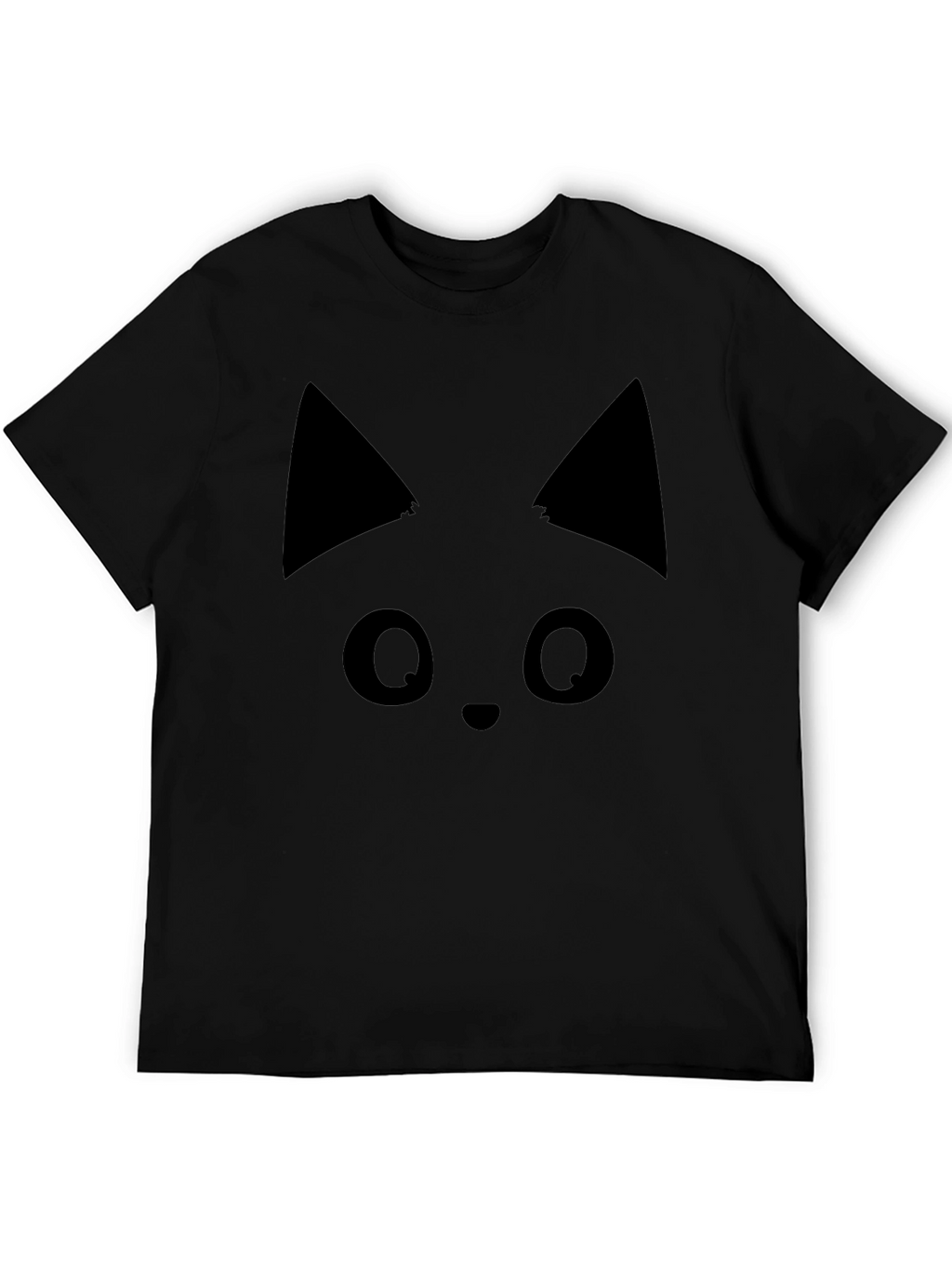 Black Cat Face T-Shirt - Soft Cotton Tee