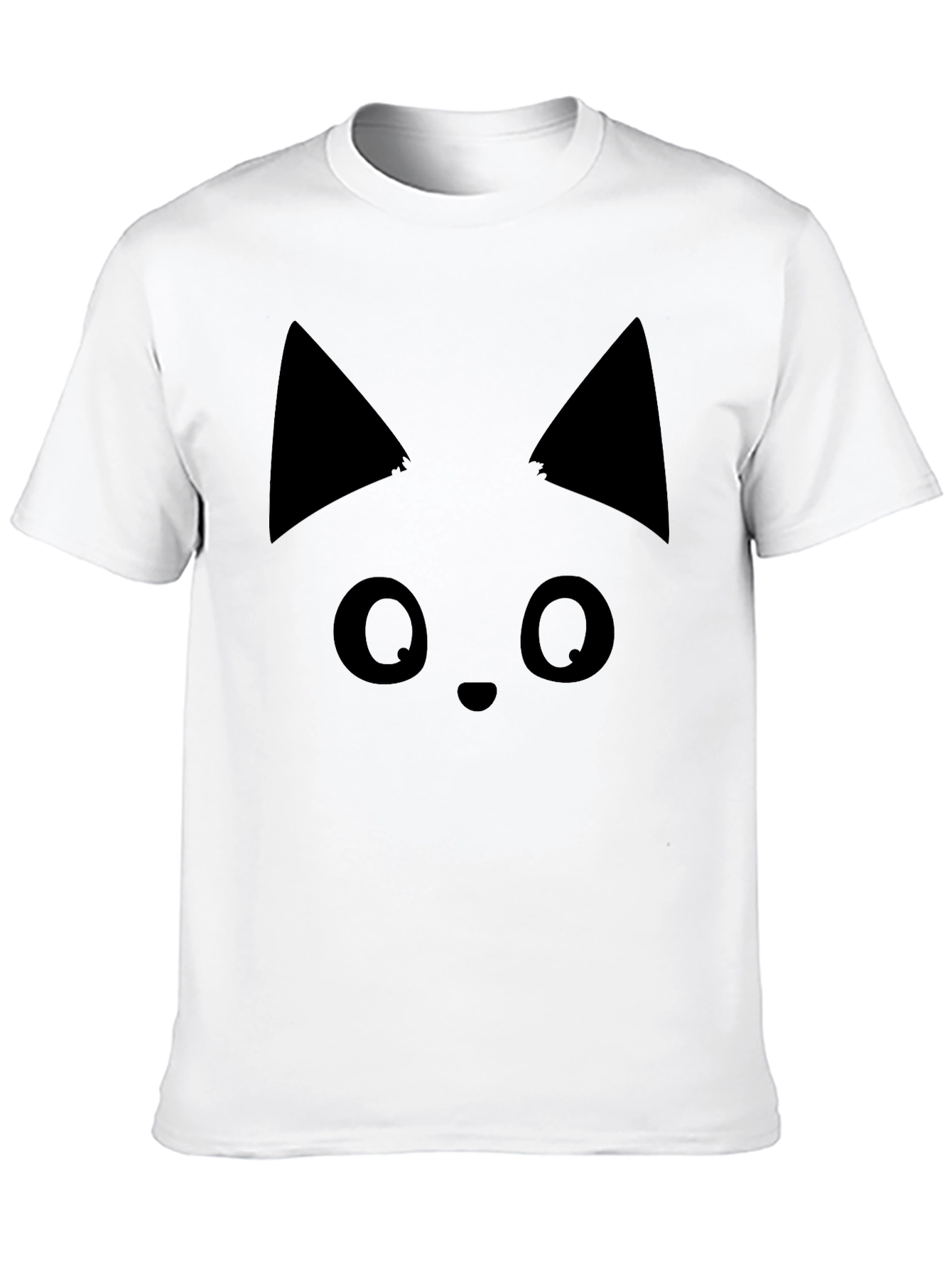 Black Cat Face T-Shirt - Soft Cotton Tee