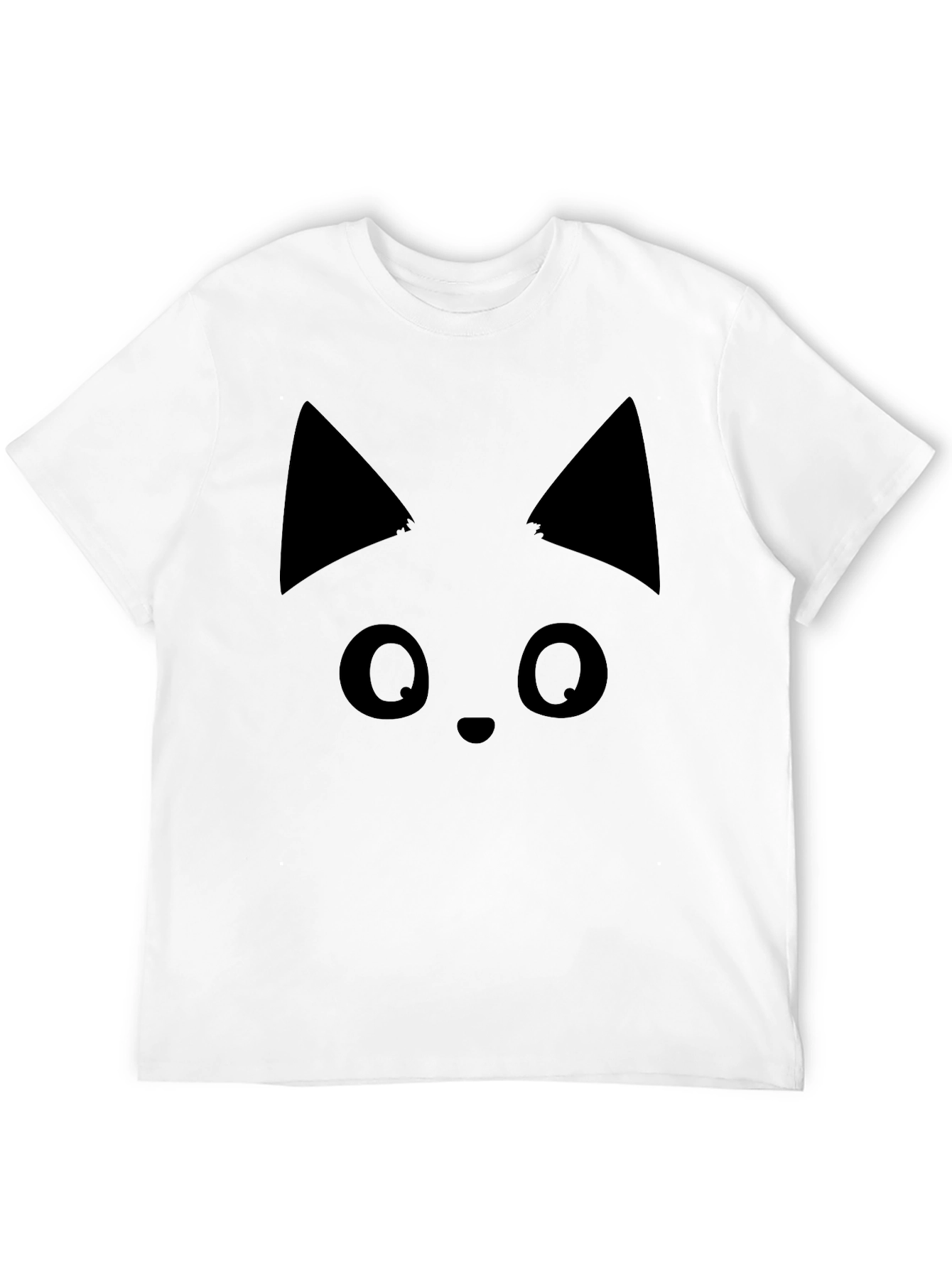 Black Cat Face T-Shirt - Soft Cotton Tee