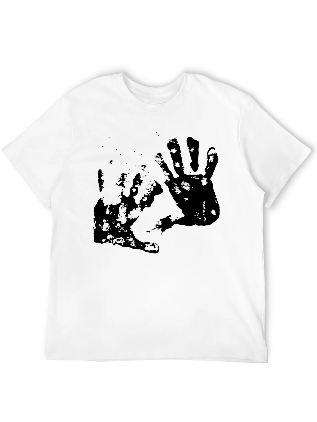 Distressed Handprint Graphic Black Tee