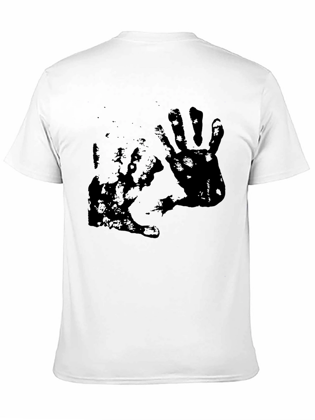 Distressed Handprint Graphic Black Tee