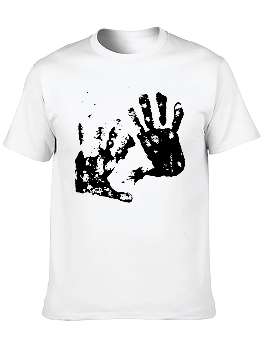Distressed Handprint Graphic Black Tee