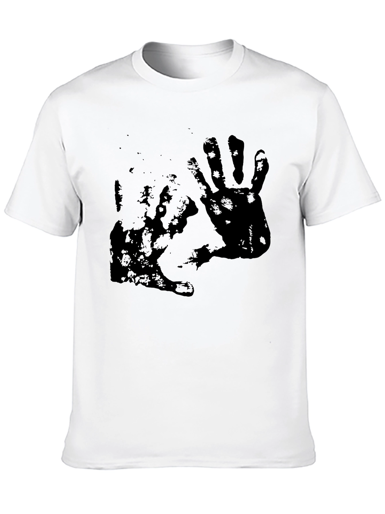Distressed Handprint Graphic Black Tee