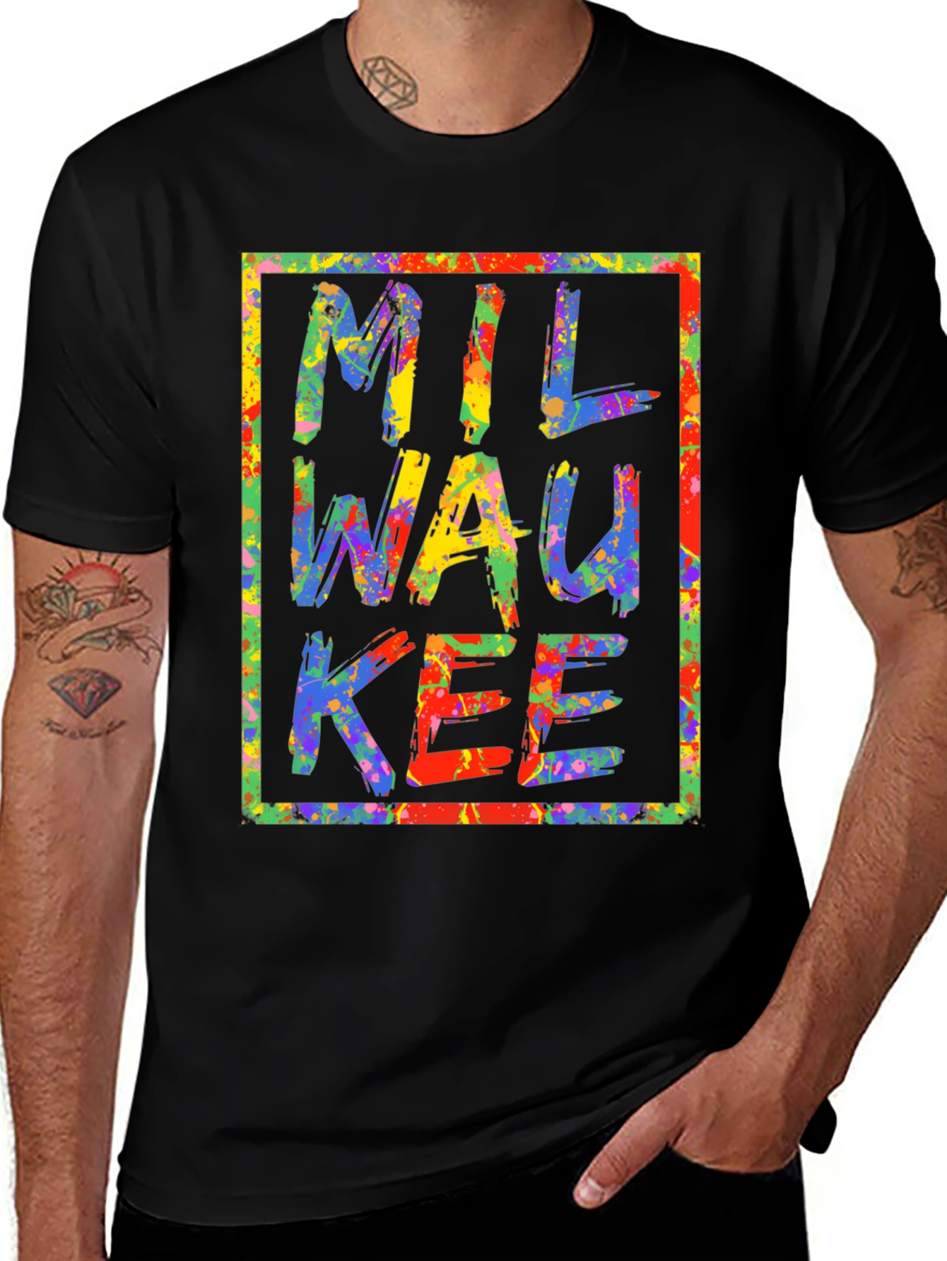 Milwaukee Splatter Paint Graphic Tee - Unique City Pride