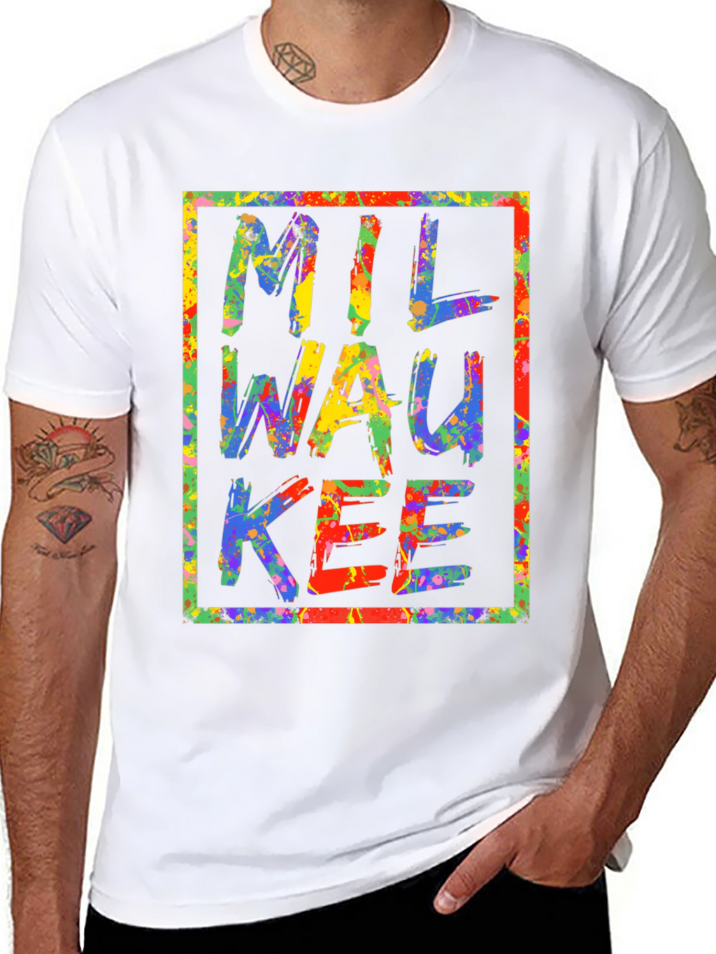 Milwaukee Splatter Paint Graphic Tee - Unique City Pride