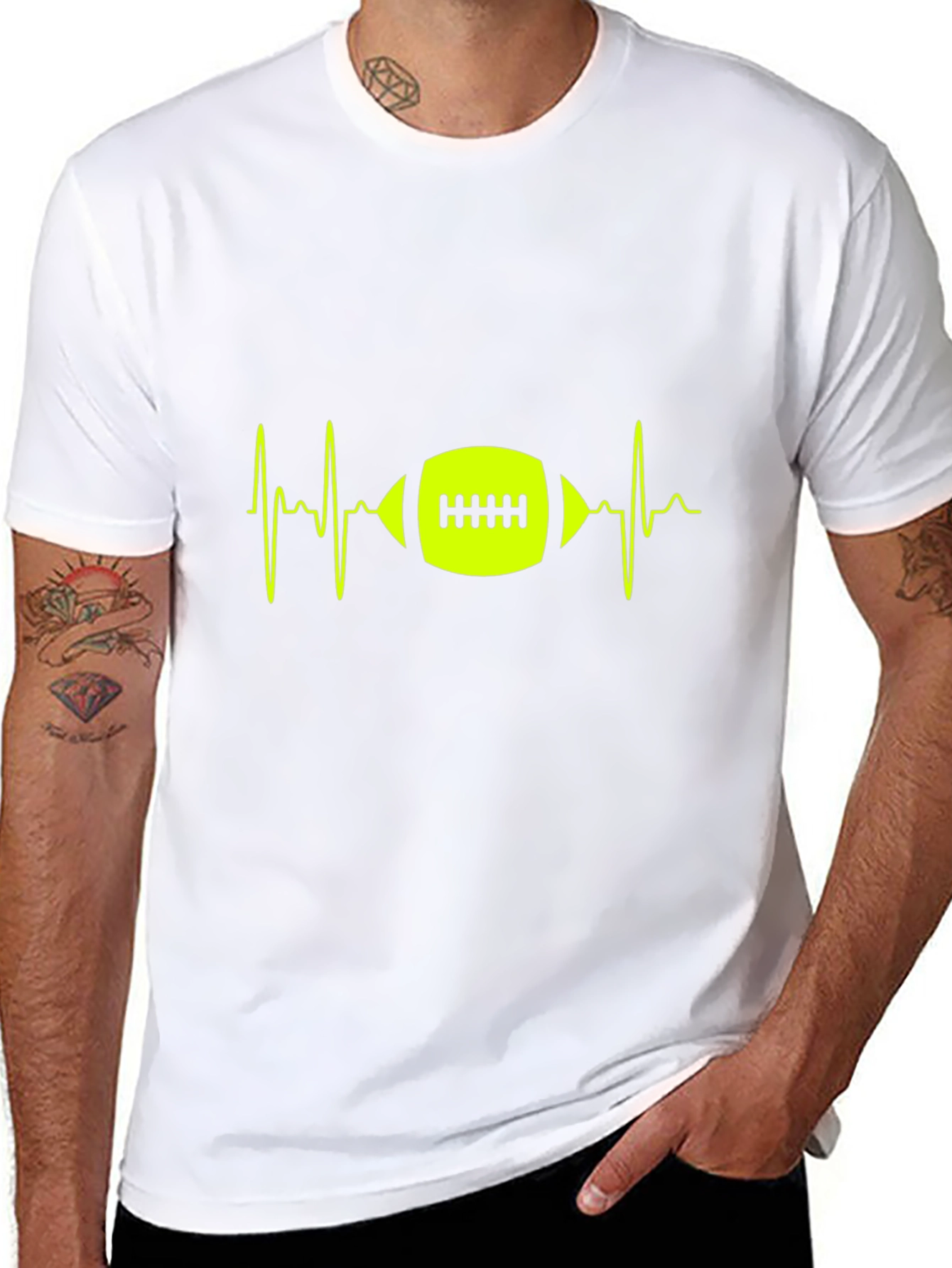 Football Heartbeat Graphic Tee