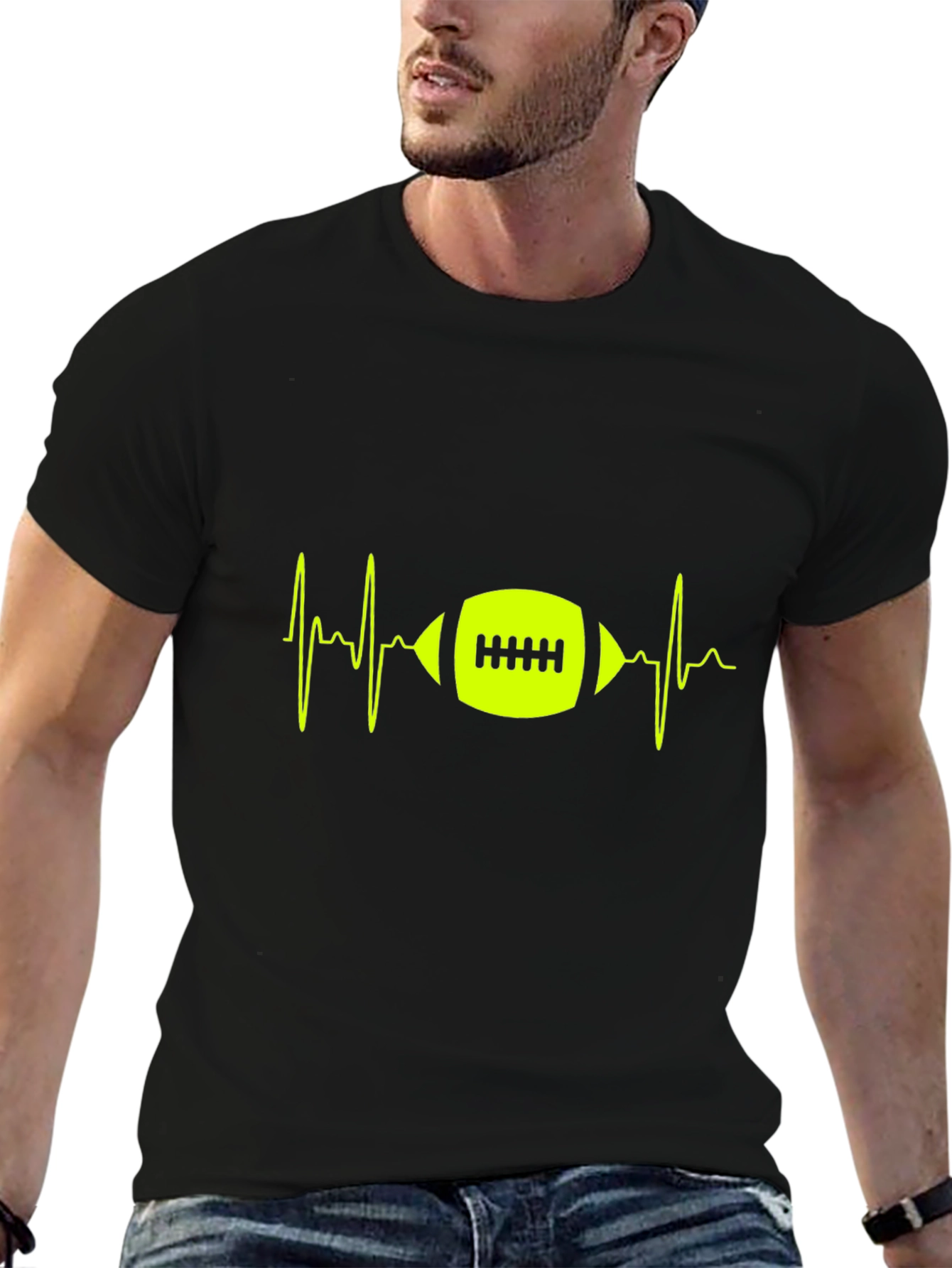 Football Heartbeat Graphic Tee