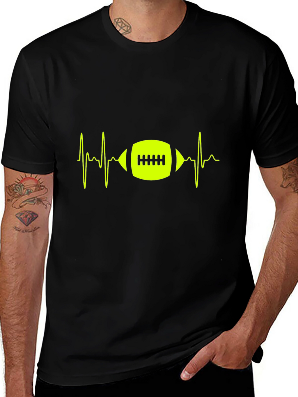 Football Heartbeat Graphic Tee