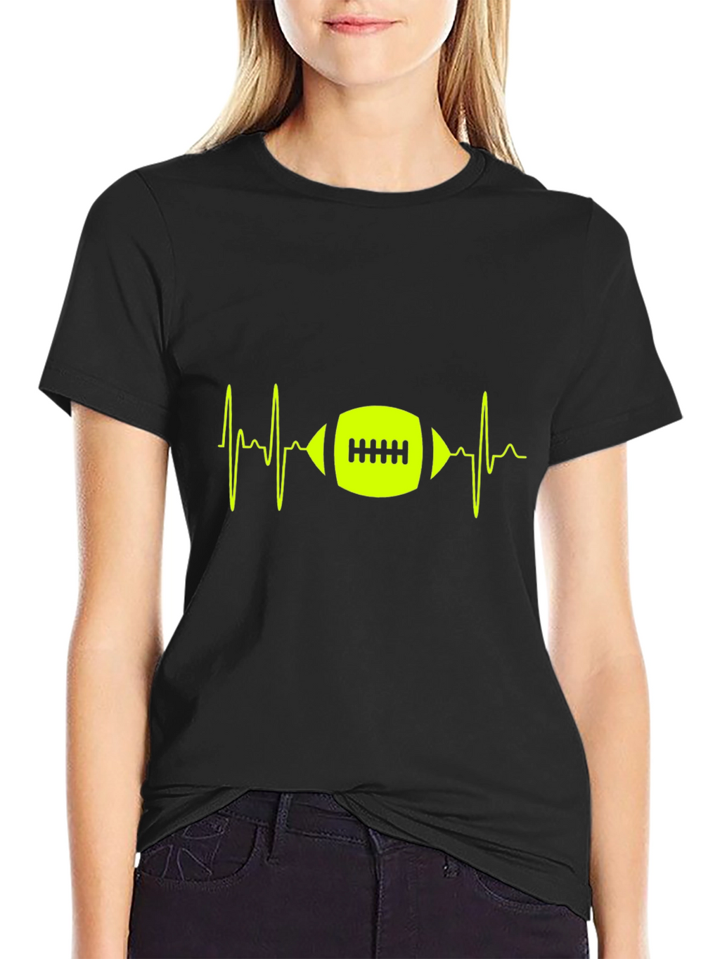 Football Heartbeat Graphic Tee