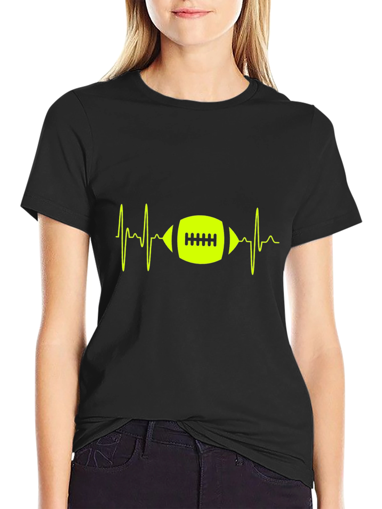 Football Heartbeat Graphic Tee