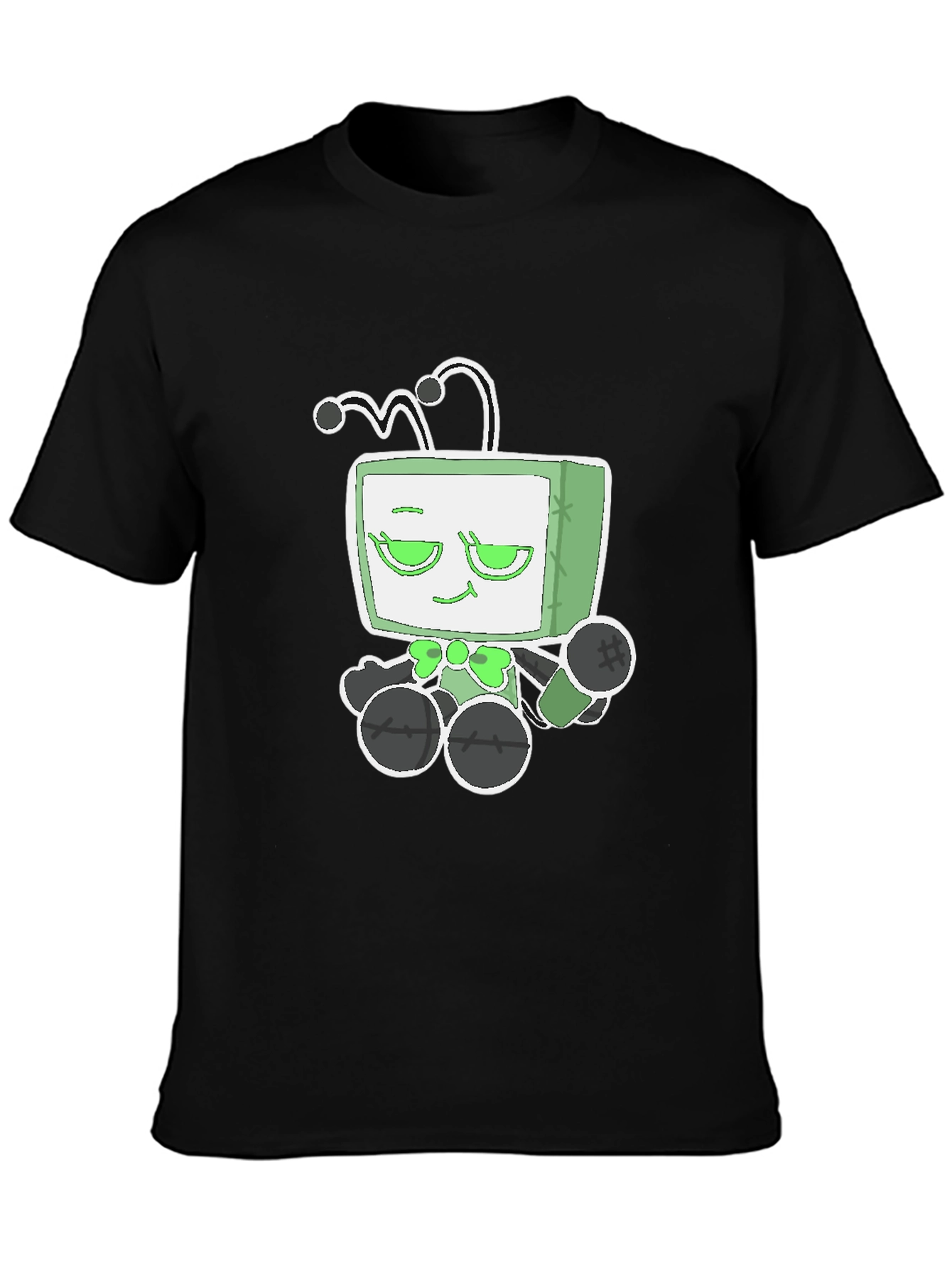 Funky Alien TV Head Graphic Tee - Black