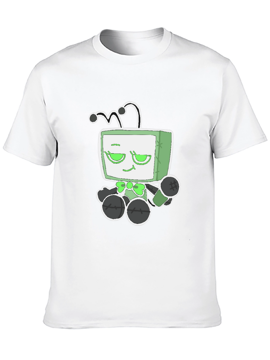 Funky Alien TV Head Graphic Tee - Black