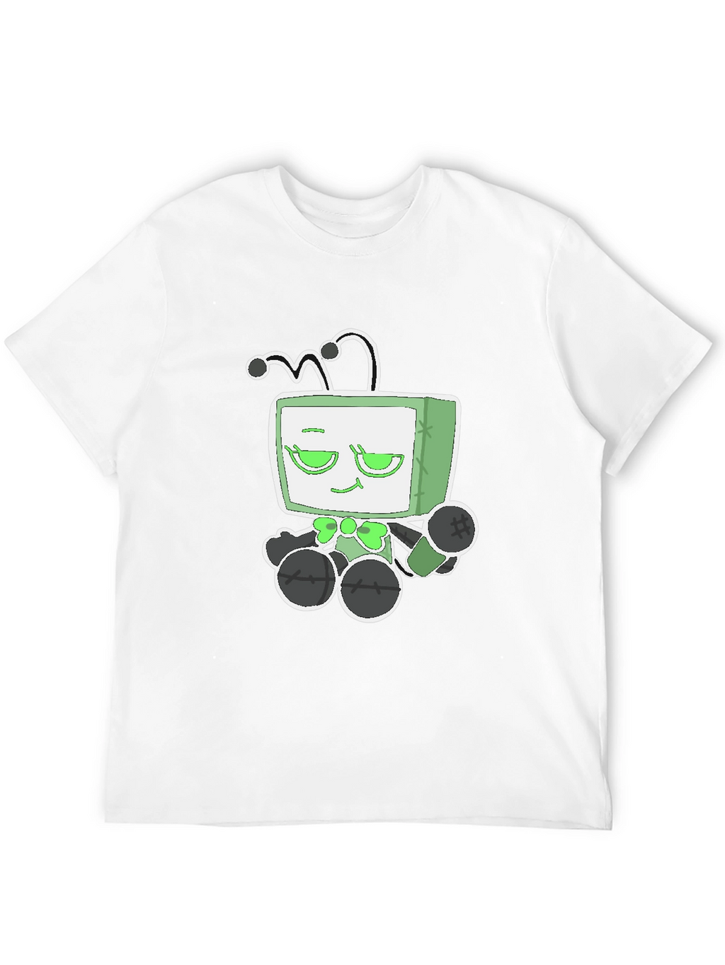 Funky Alien TV Head Graphic Tee - Black