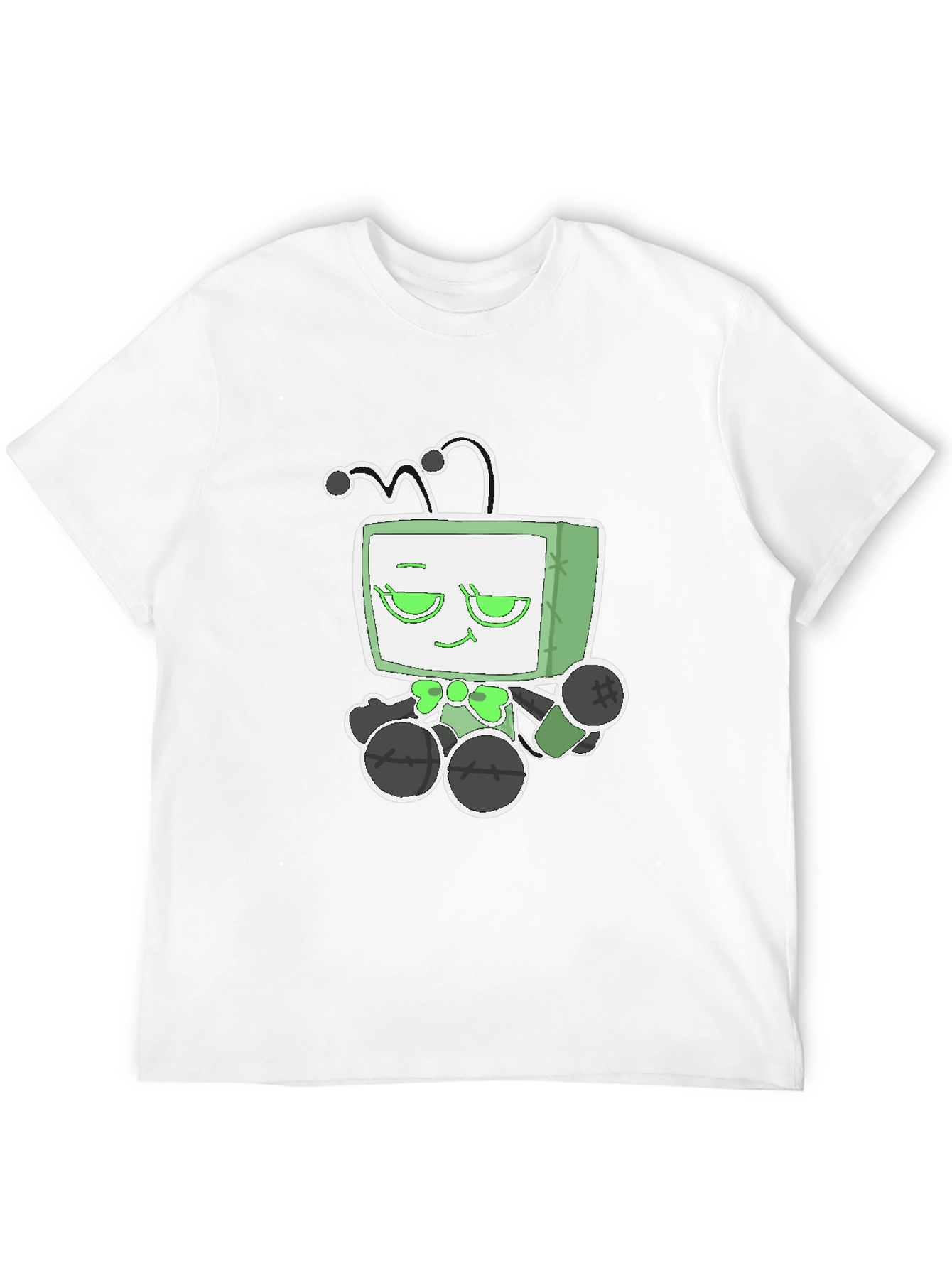 Funky Alien TV Head Graphic Tee - Black