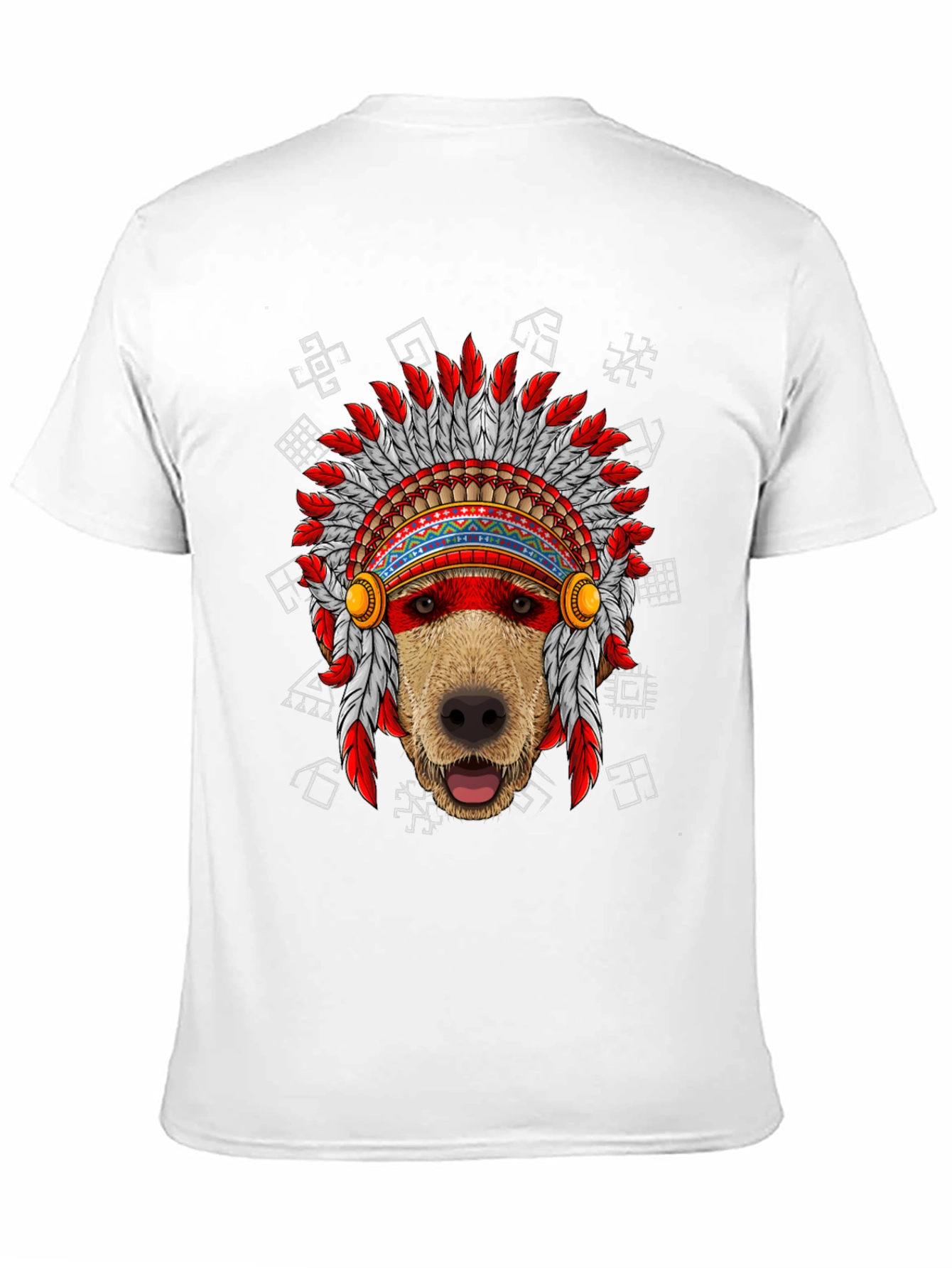 Dog Headdress Graphic Tee - Native American Indian Style