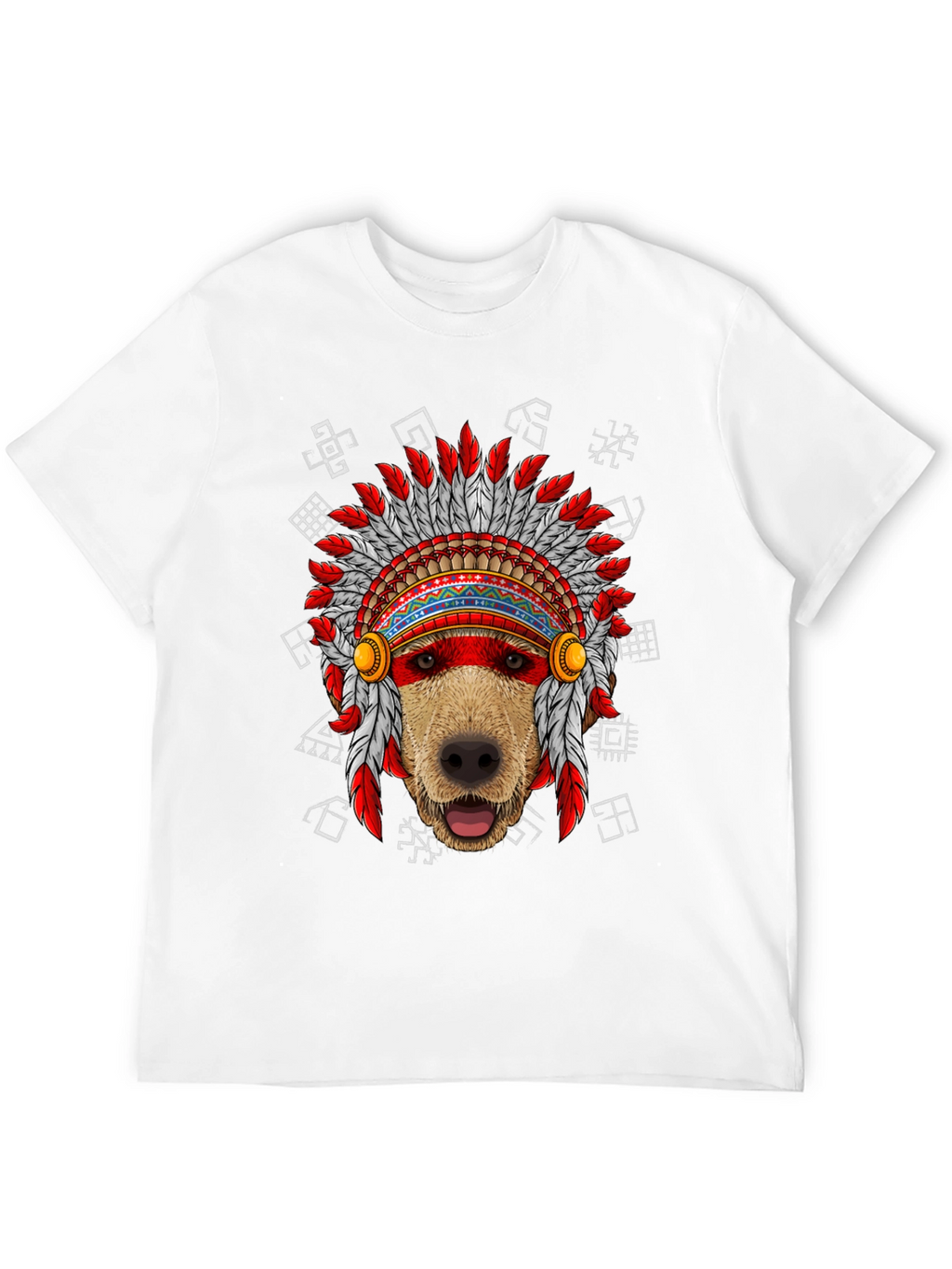 Dog Headdress Graphic Tee - Native American Indian Style