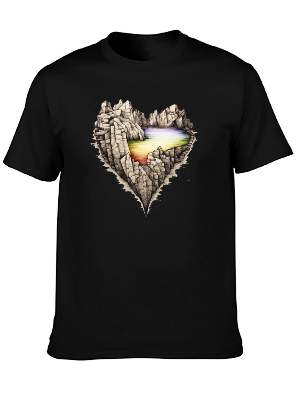 Mountain Heart Graphic Tee - Black
