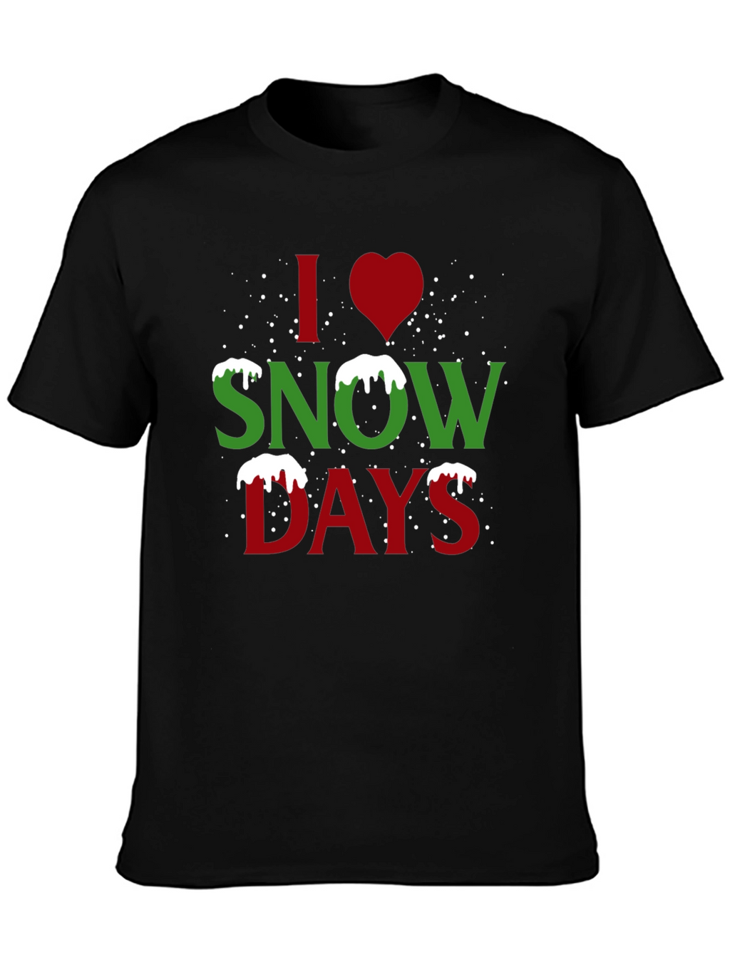 I Heart Snow Days Black T-Shirt