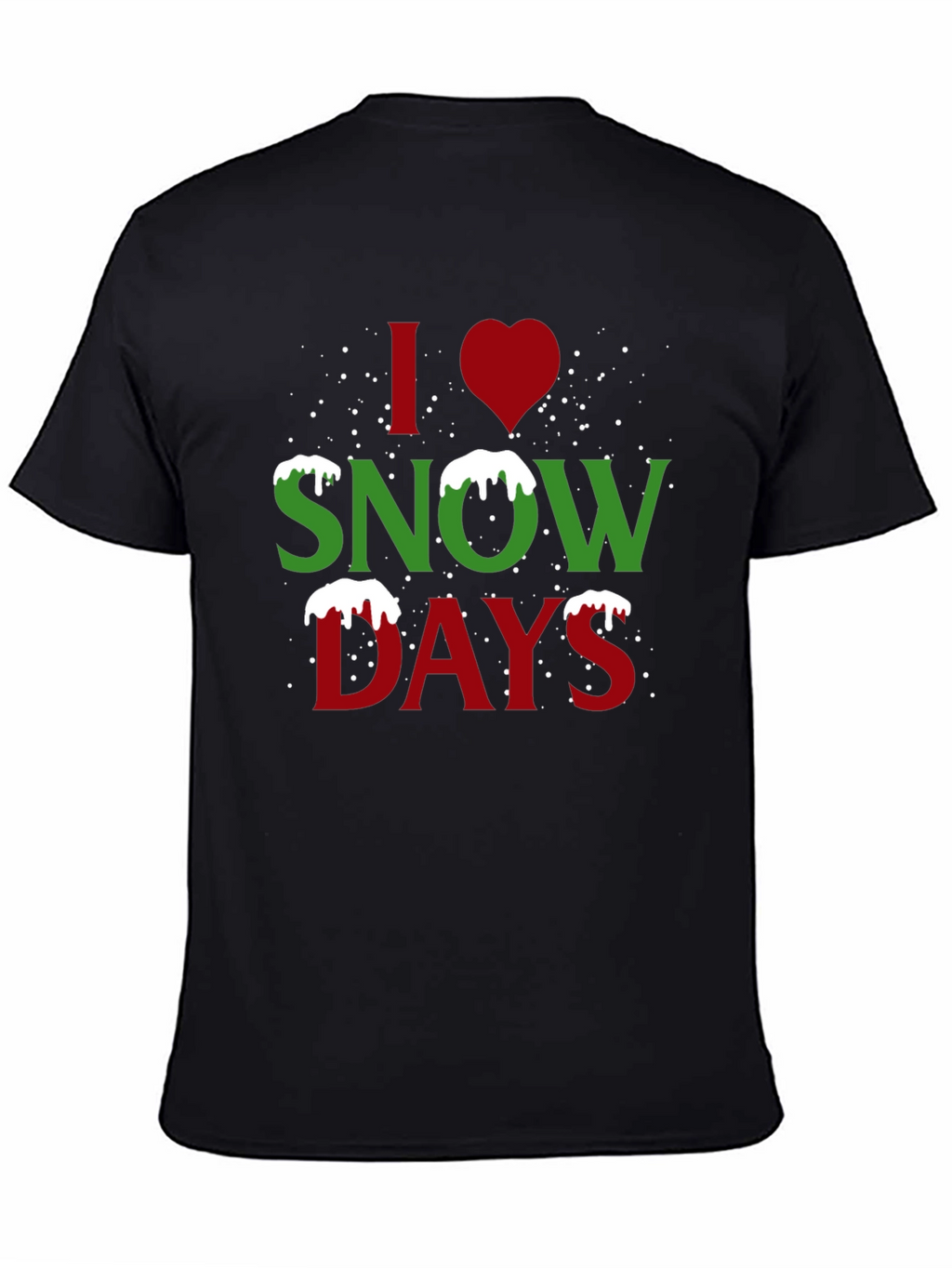 I Heart Snow Days Black T-Shirt