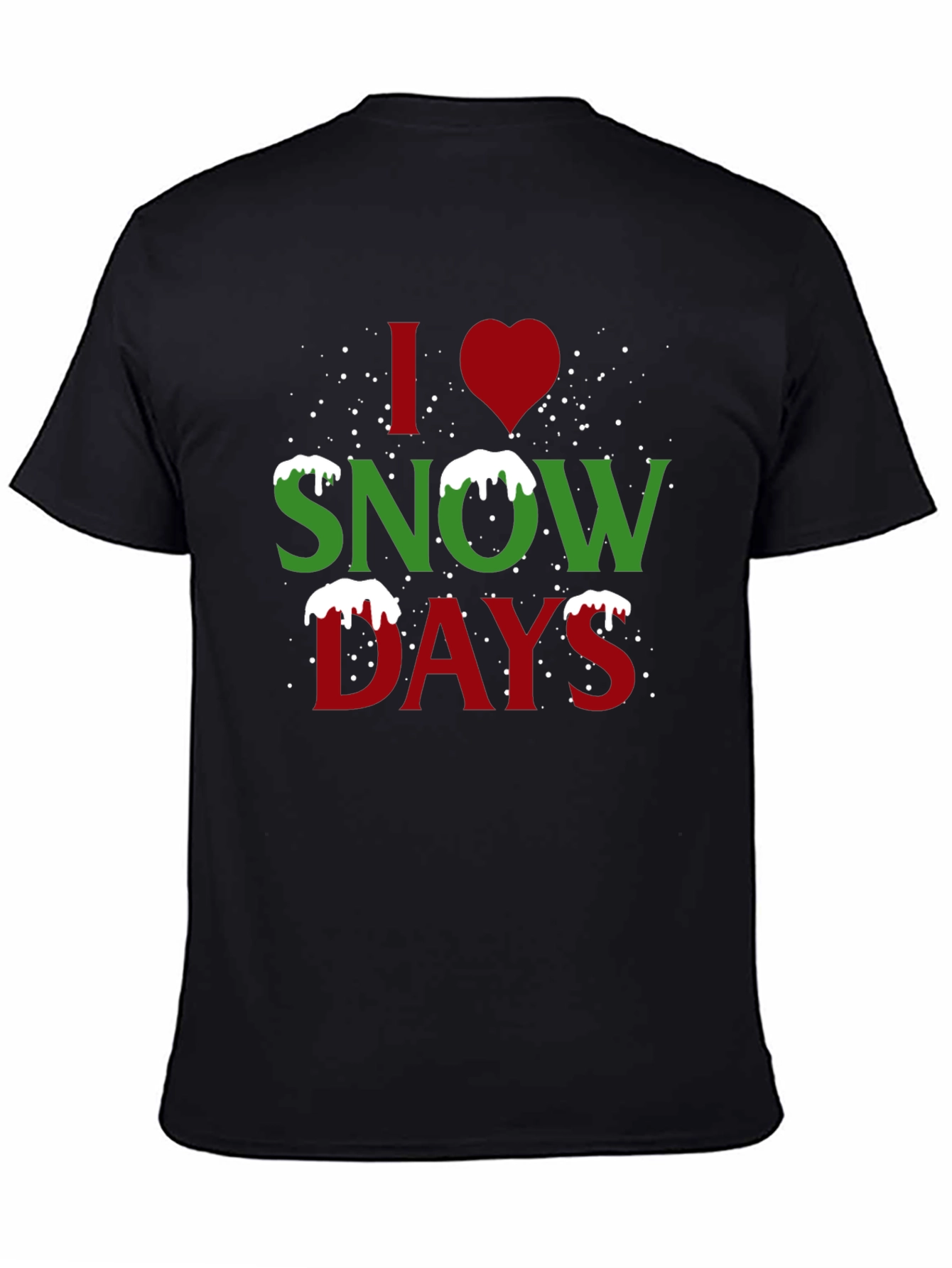 I Heart Snow Days Black T-Shirt