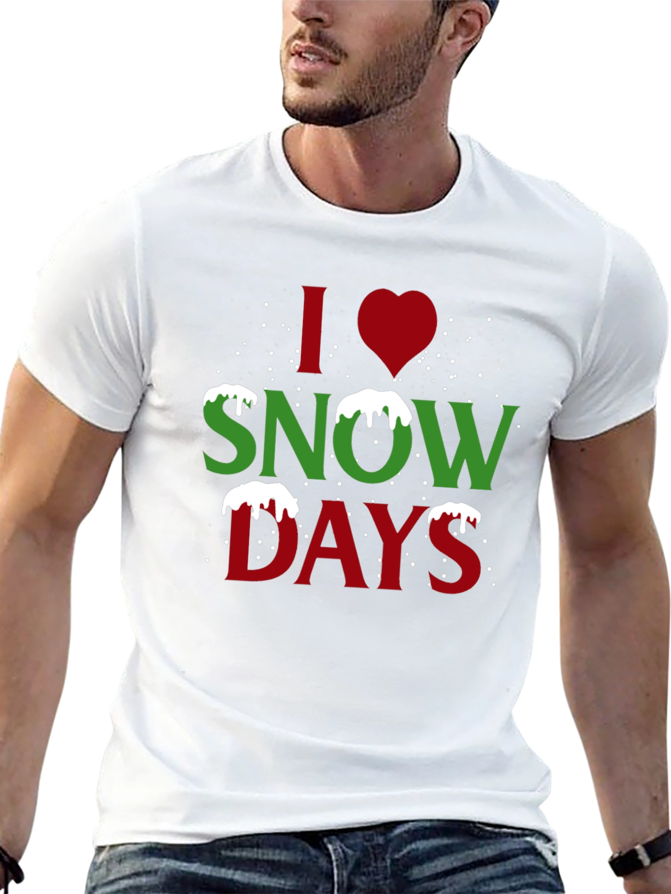 I Heart Snow Days Black T-Shirt