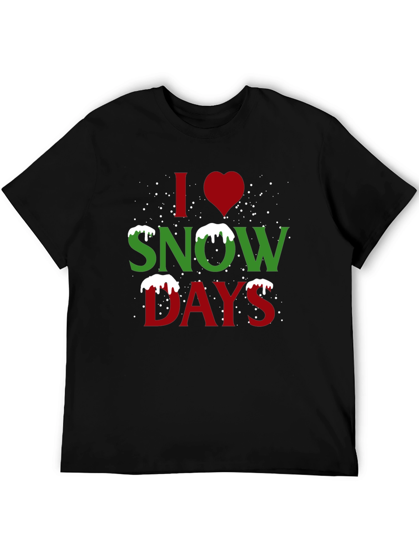 I Heart Snow Days Black T-Shirt