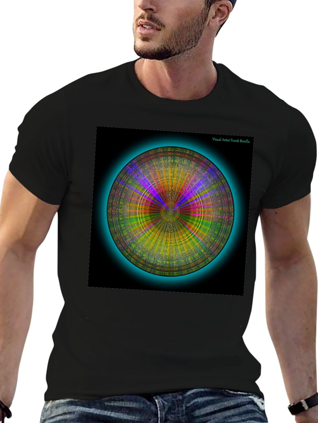 Psychedelic Circle Graphic Tee - Modern Art Shirt