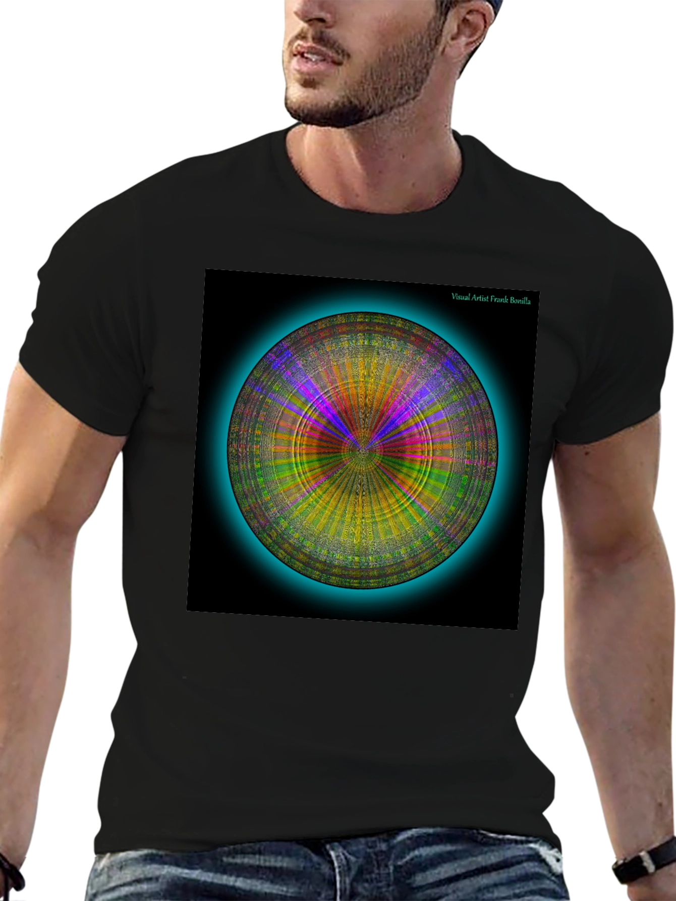 Psychedelic Circle Graphic Tee - Modern Art Shirt
