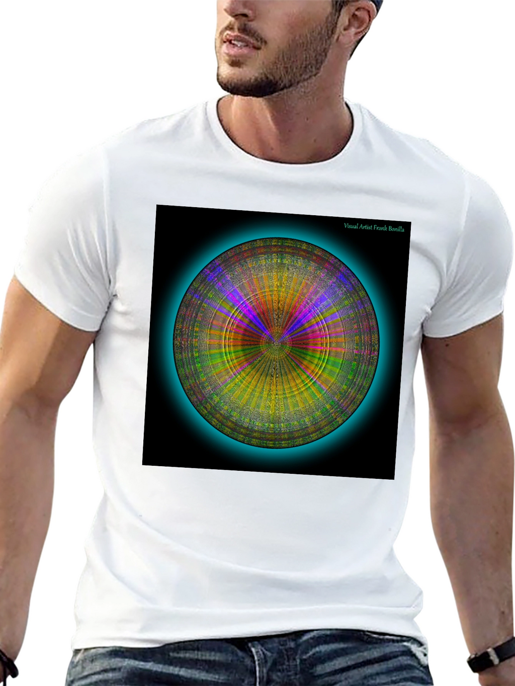 Psychedelic Circle Graphic Tee - Modern Art Shirt