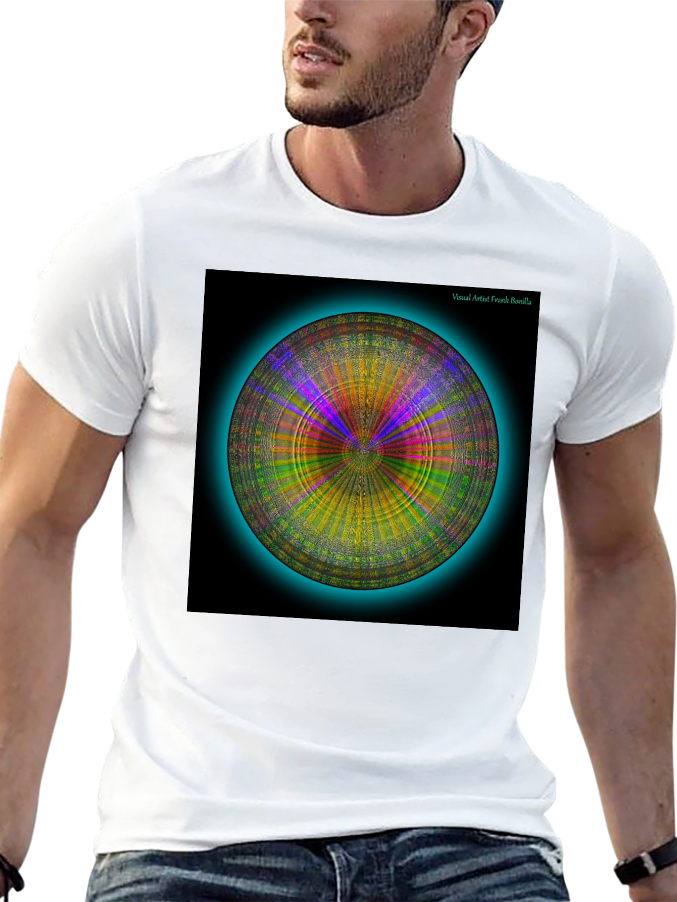 Psychedelic Circle Graphic Tee - Modern Art Shirt