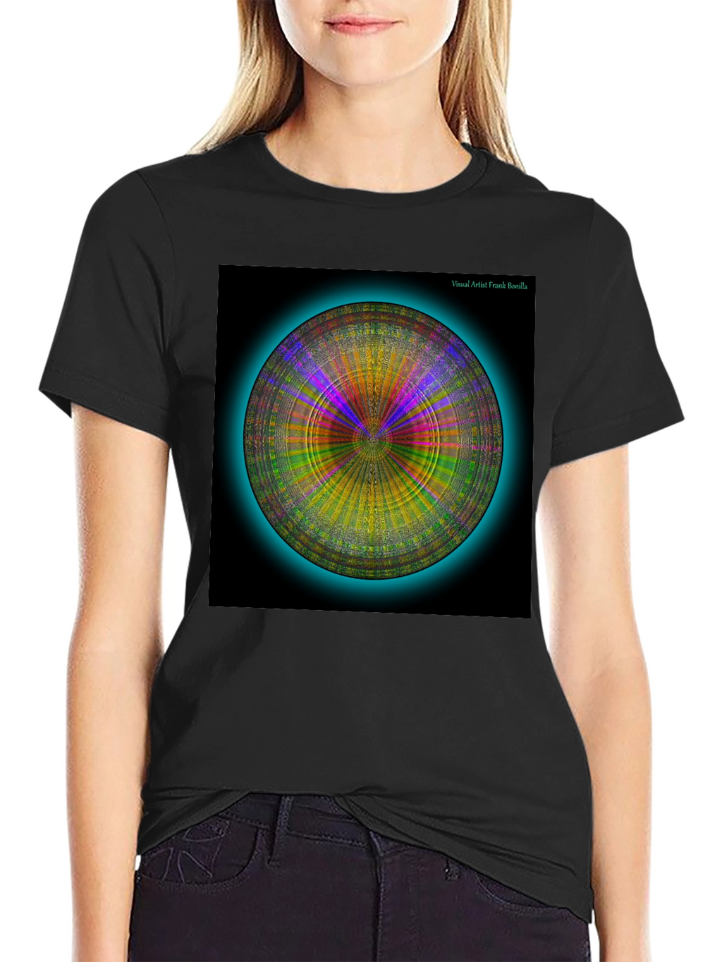 Psychedelic Circle Graphic Tee - Modern Art Shirt