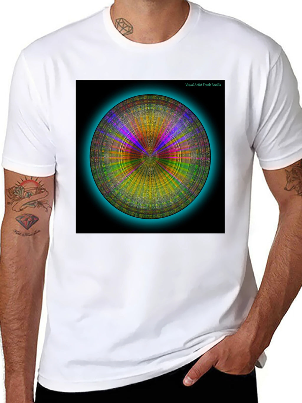 Psychedelic Circle Graphic Tee - Modern Art Shirt