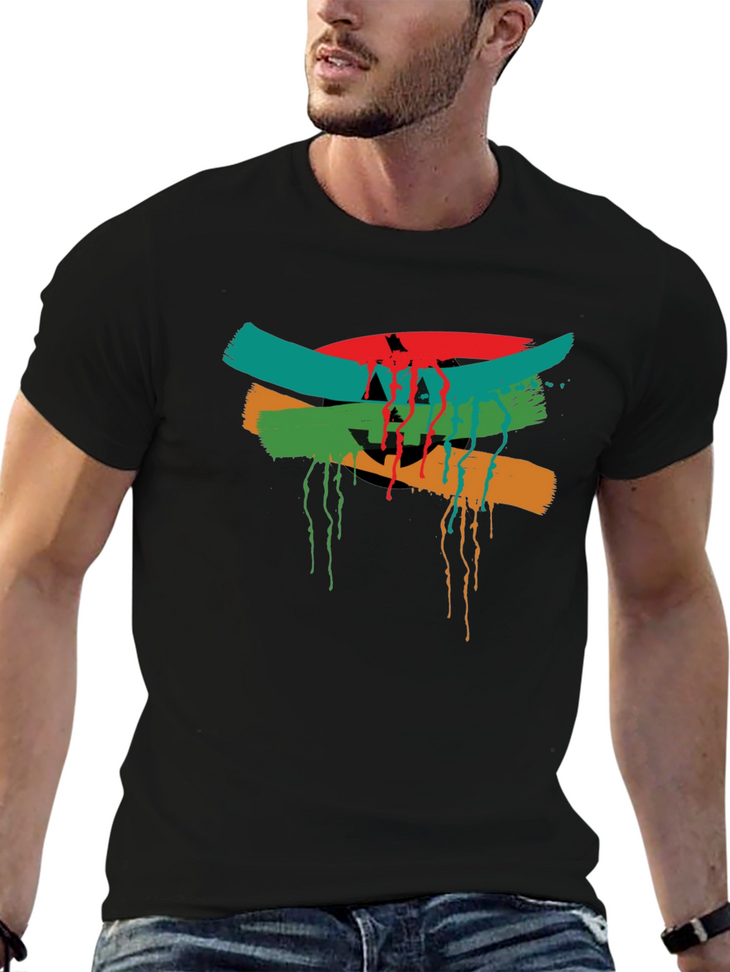 Abstract Graphic Tee - Mens Black T-Shirt