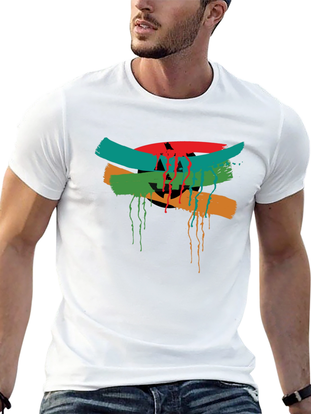 Abstract Graphic Tee - Mens Black T-Shirt